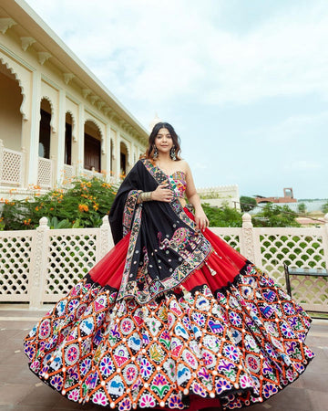 Red & Black Heavy Kutchi Embroidered Designer Chaniya Choli Set
