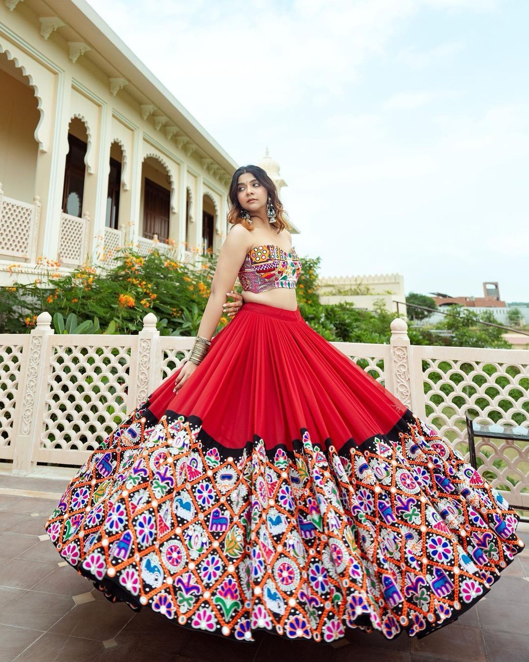 Red & Black Heavy Kutchi Embroidered Designer Chaniya Choli Set