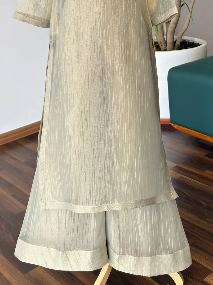 Ivory & Peach Sharara color Bids Sequence Embroidery work Sharara set