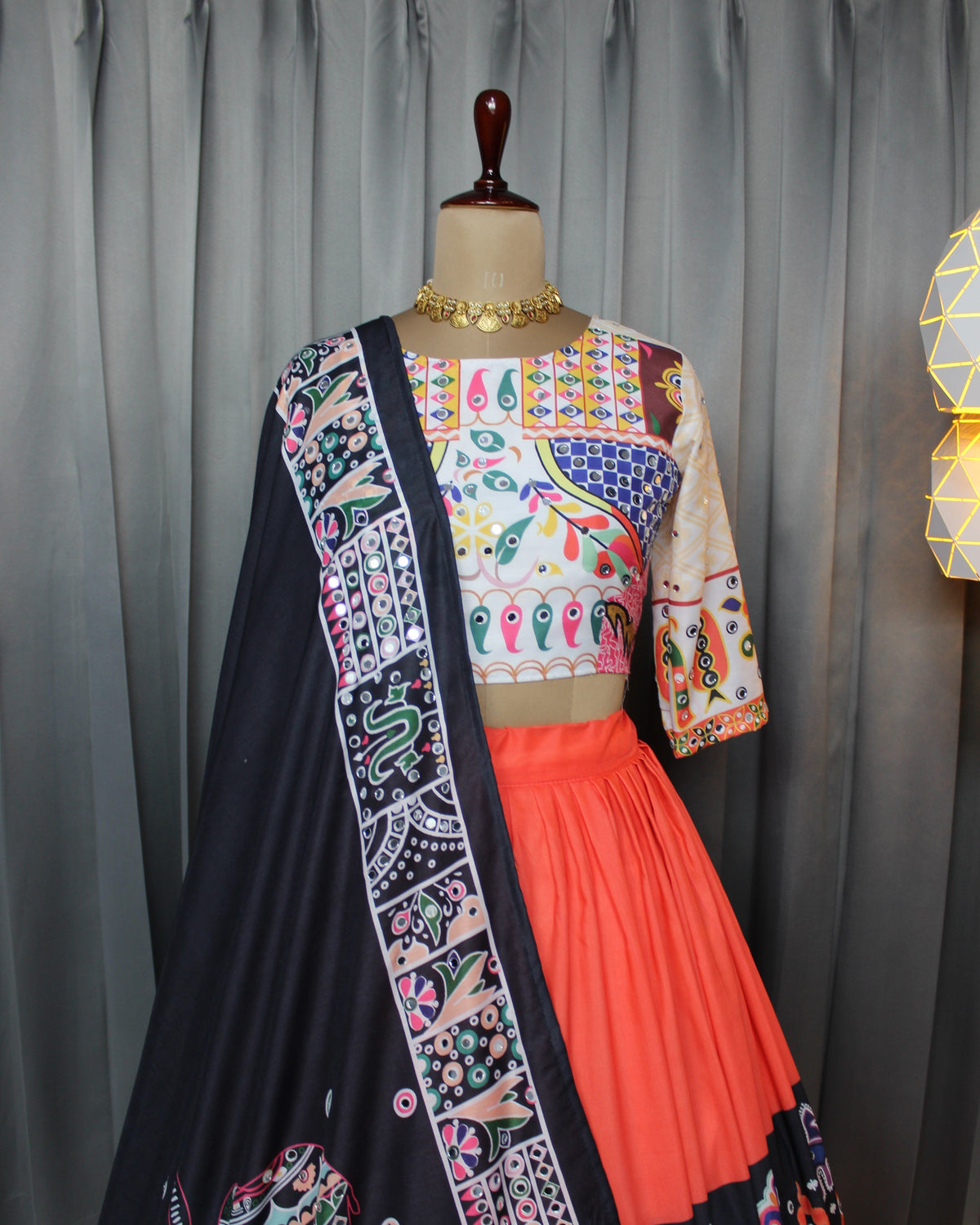 Red & Black Heavy Kutchi Embroidered Designer Chaniya Choli Set
