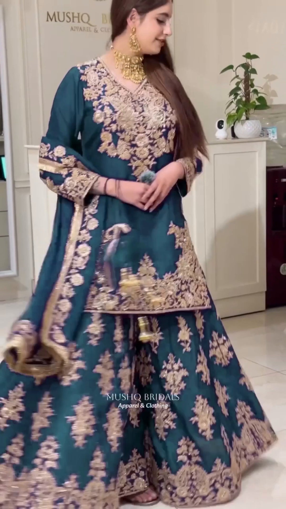 Premium Pakistani Embroidered Sharara Suit - 3 Piece Set