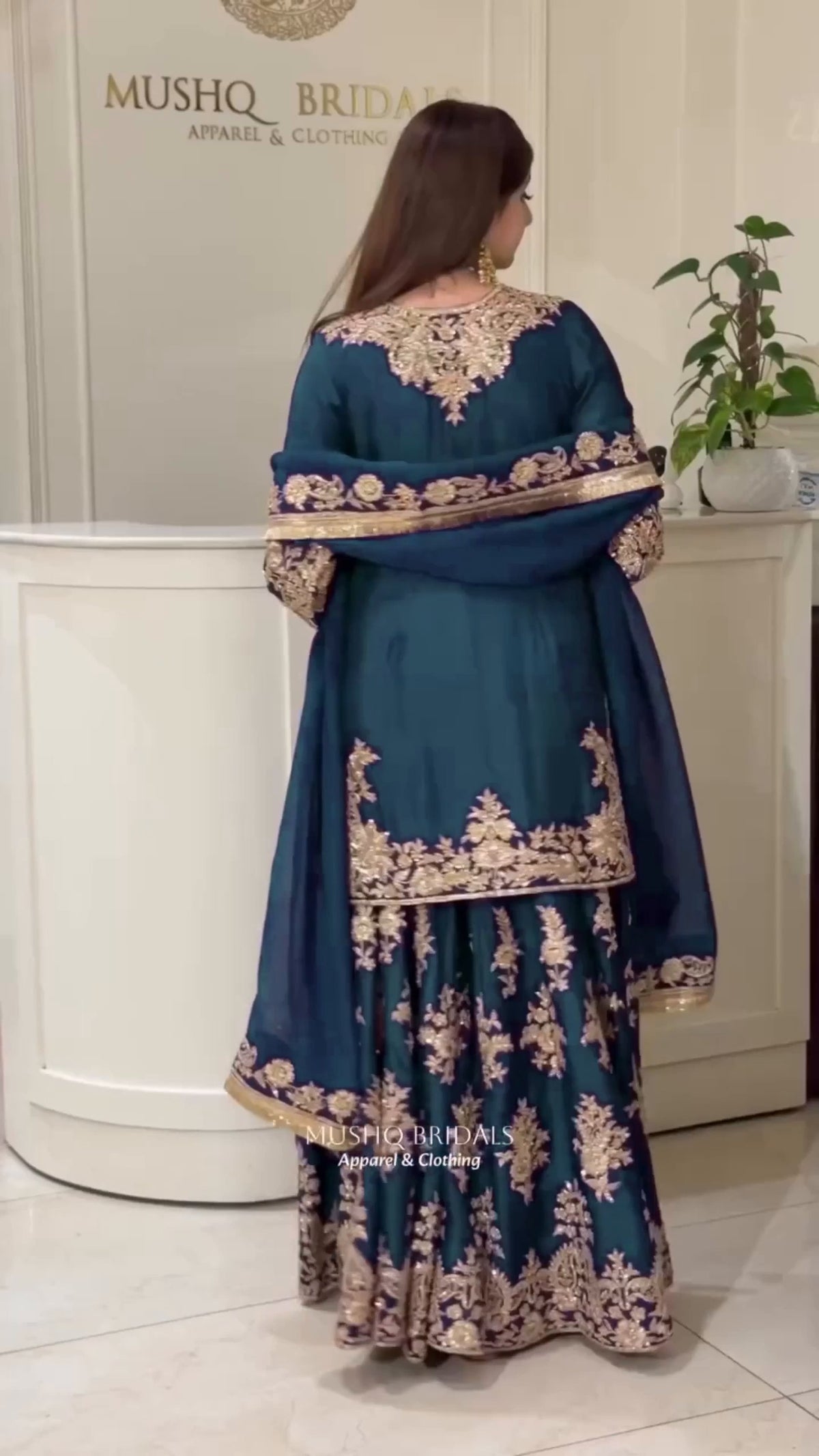Premium Pakistani Embroidered Sharara Suit - 3 Piece Set