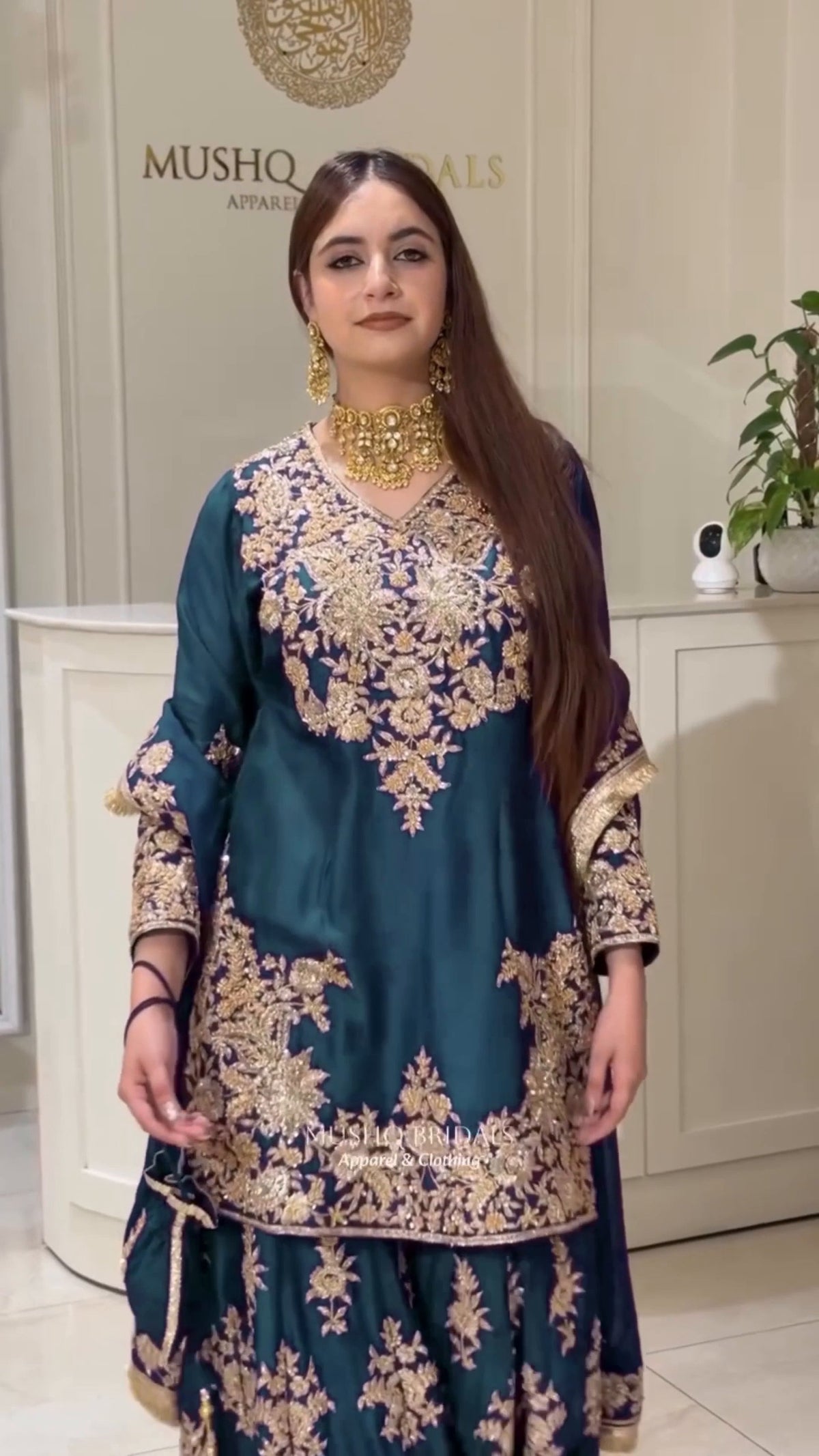 Premium Pakistani Embroidered Sharara Suit - 3 Piece Set