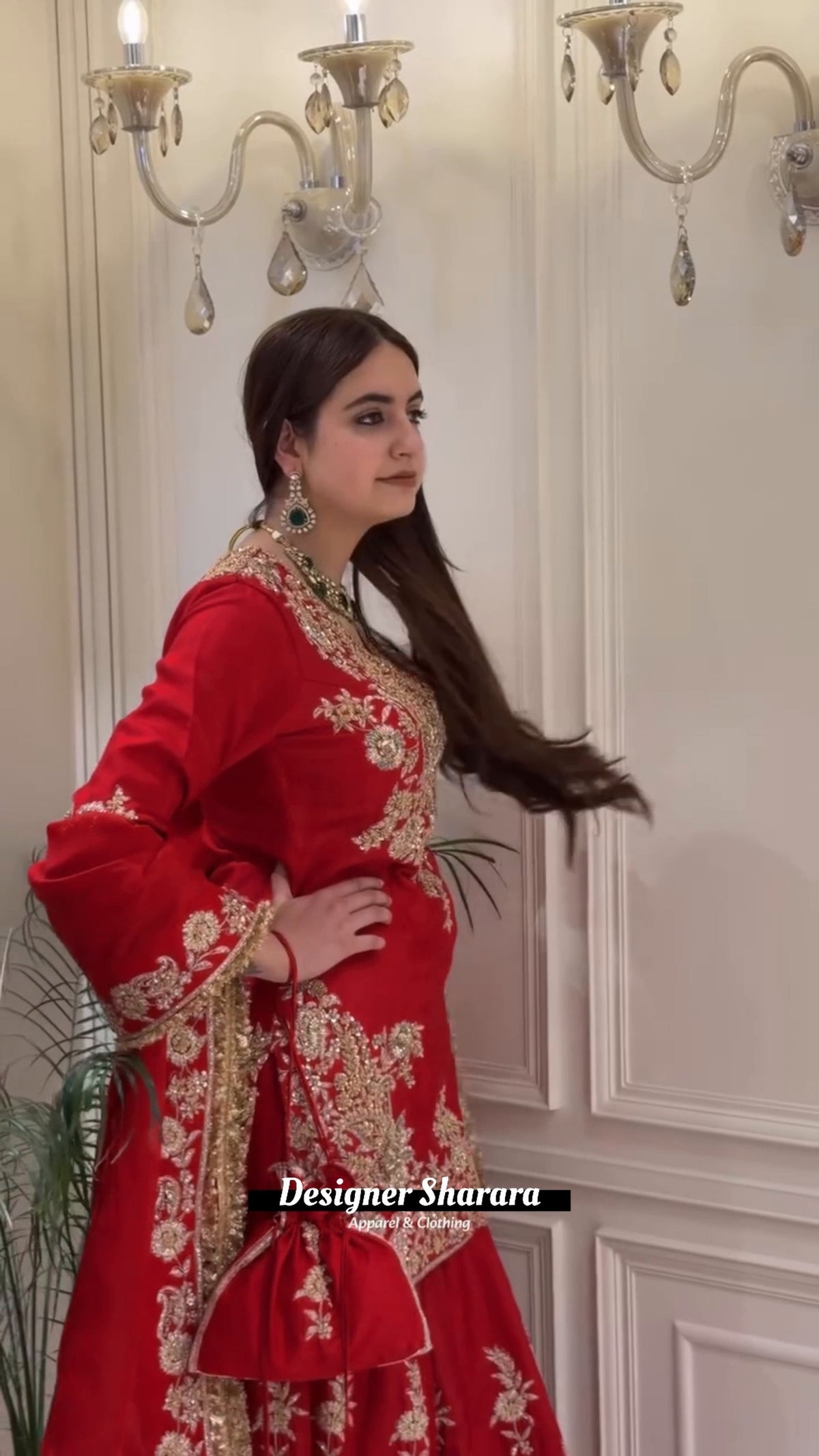 Premium Pakistani Embroidered Sharara Suit - 3 Piece Set