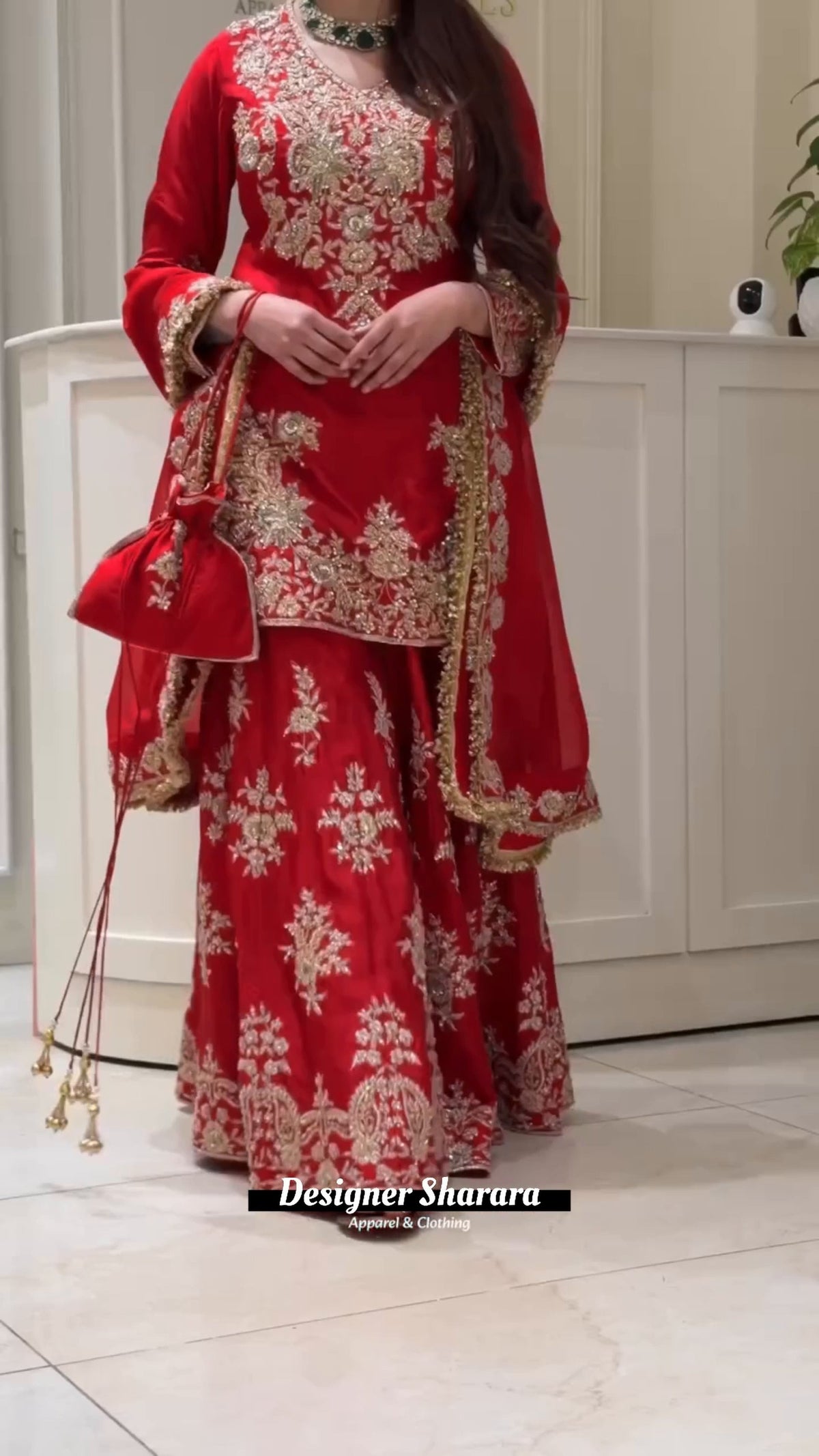 Premium Pakistani Embroidered Sharara Suit - 3 Piece Set