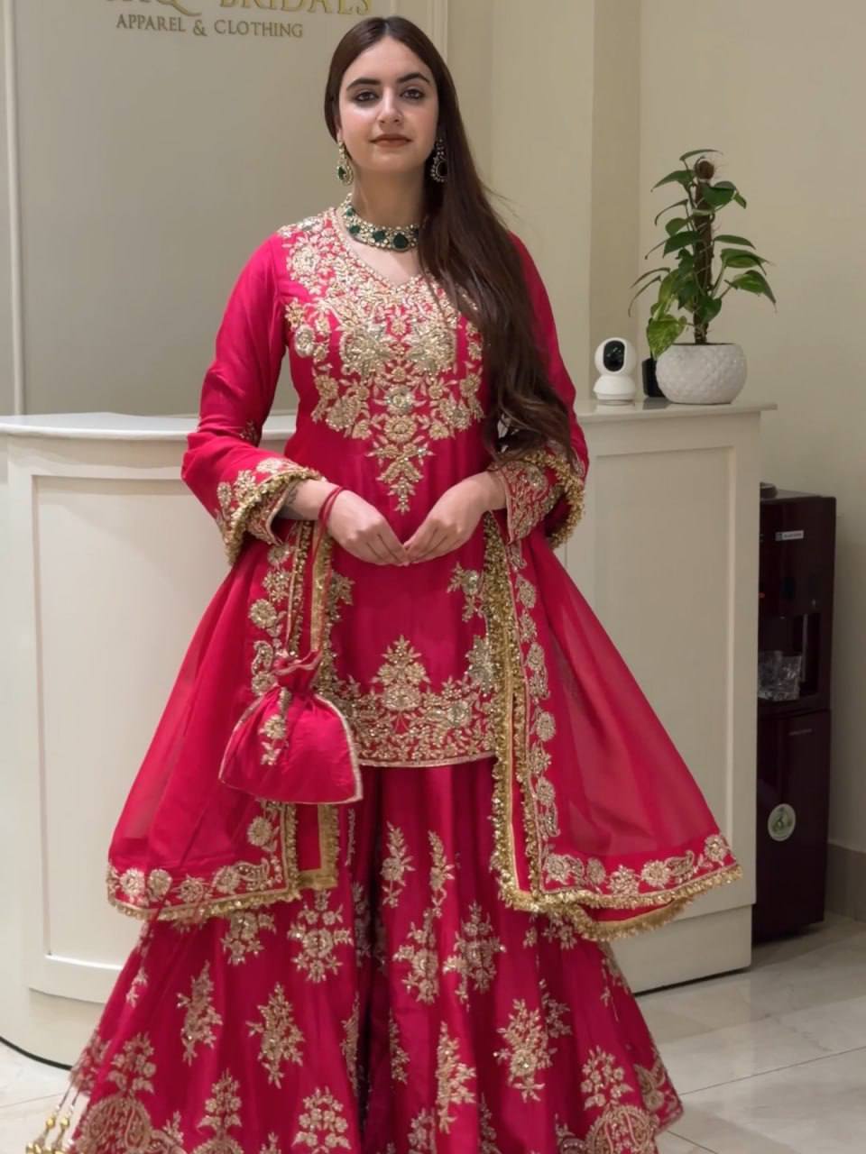 Premium Pakistani Embroidered Sharara Suit - 3 Piece Set