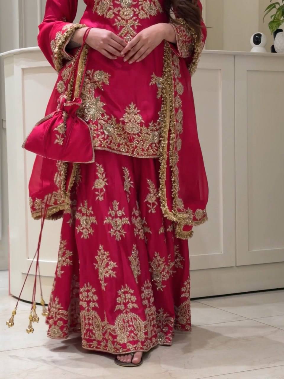 Premium Pakistani Embroidered Sharara Suit - 3 Piece Set