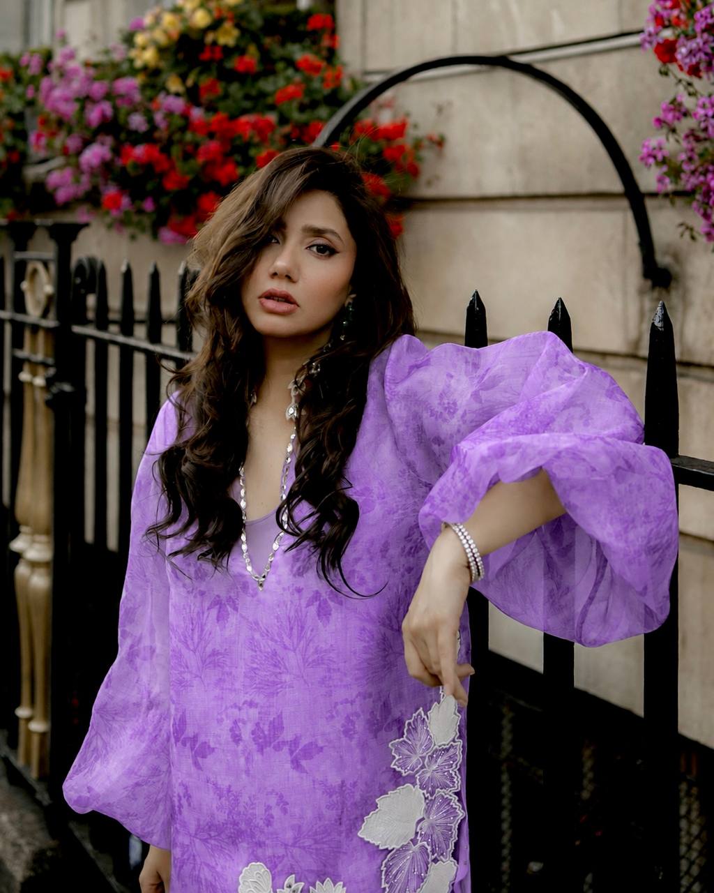 Pakistani Suit Party Wear Set with Organza Shrug and Cutwork