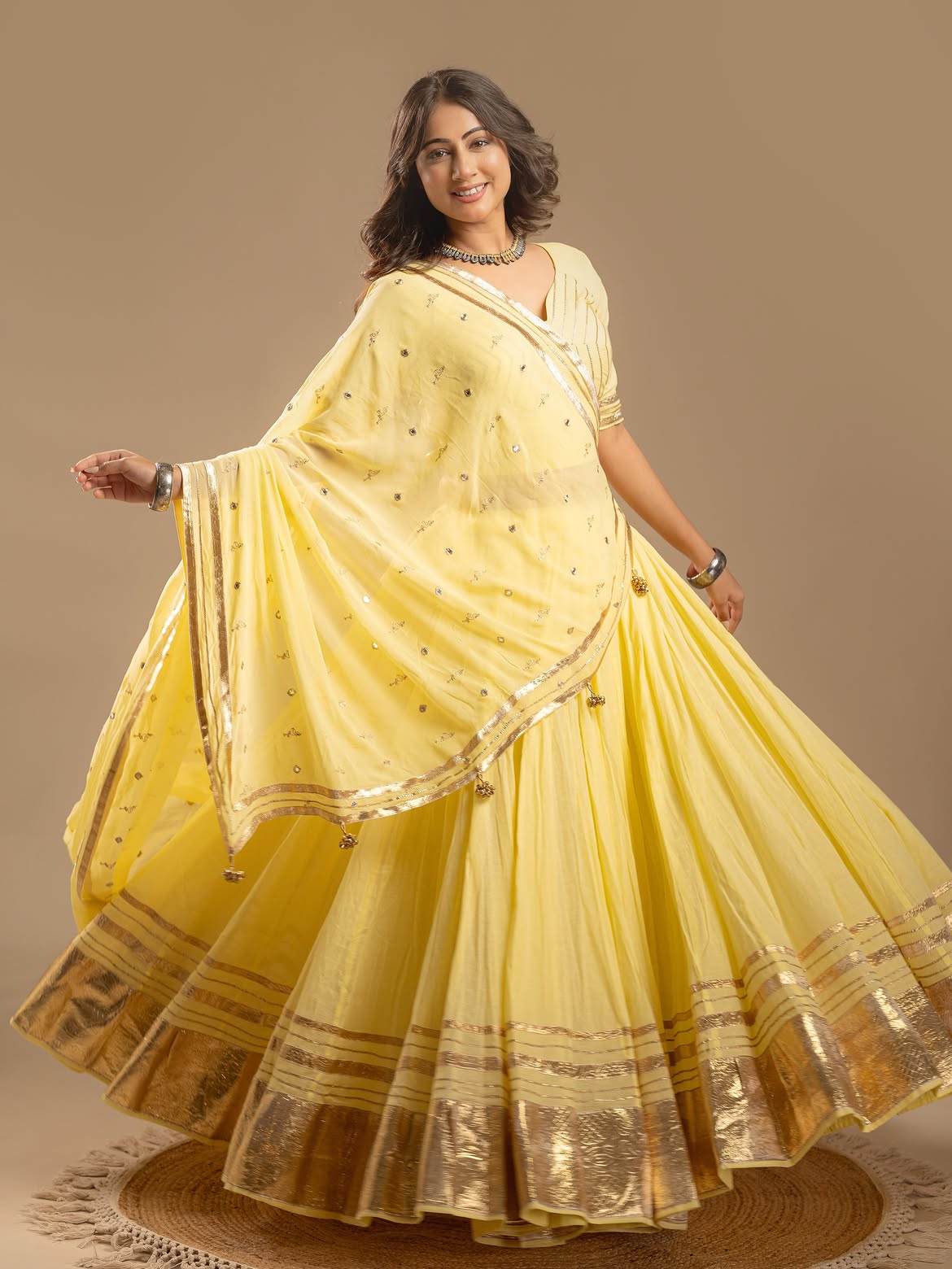 Butter Yellow Gota Work Chaniya Choli Set – Navratri & Haldi Wear