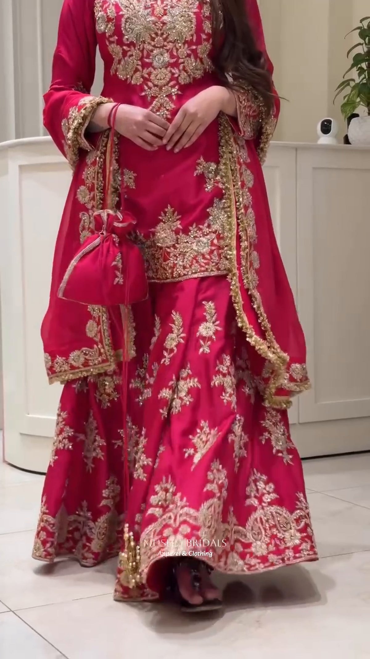 Premium Pakistani Embroidered Sharara Suit - 3 Piece Set
