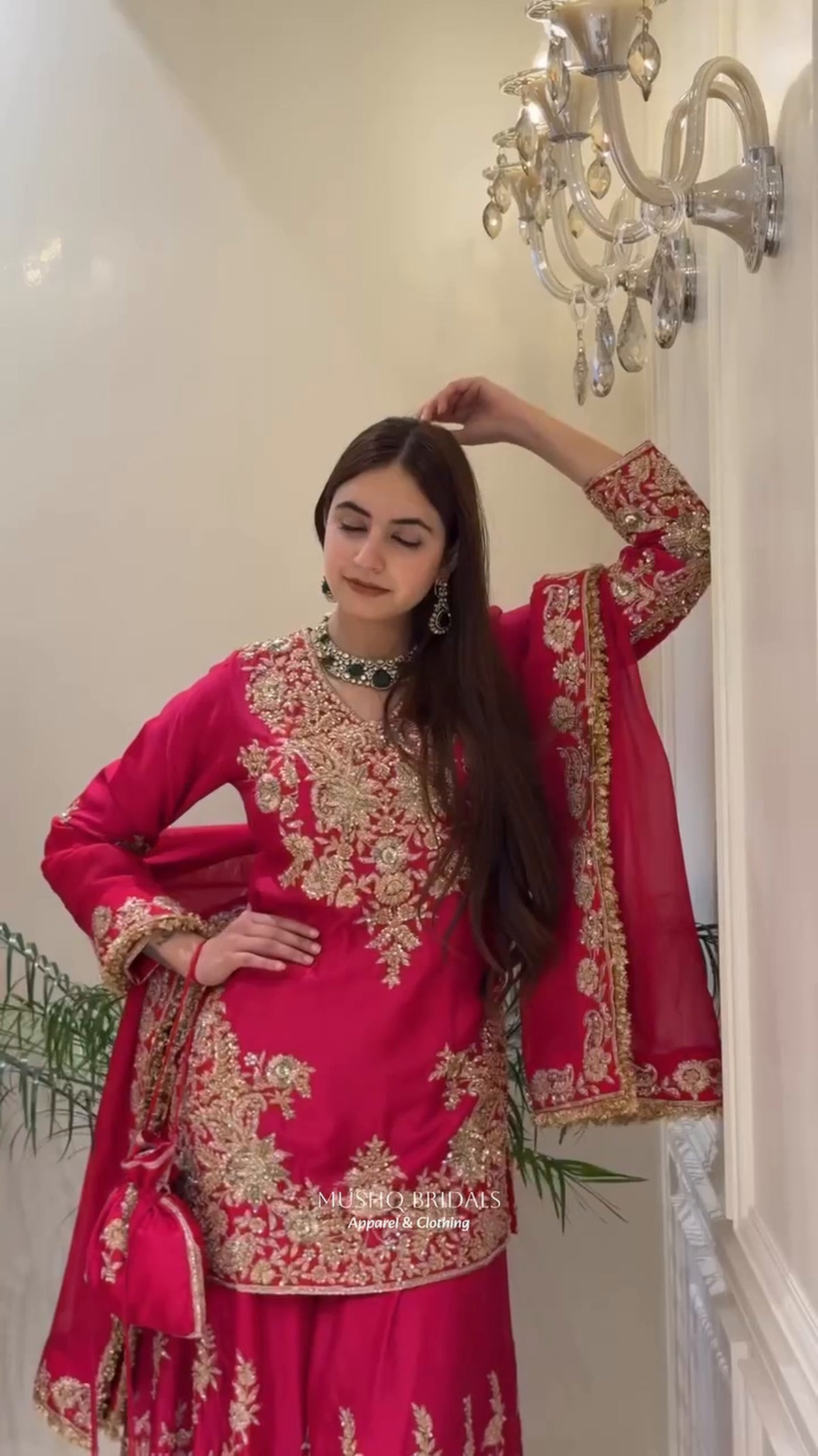 Premium Pakistani Embroidered Sharara Suit - 3 Piece Set