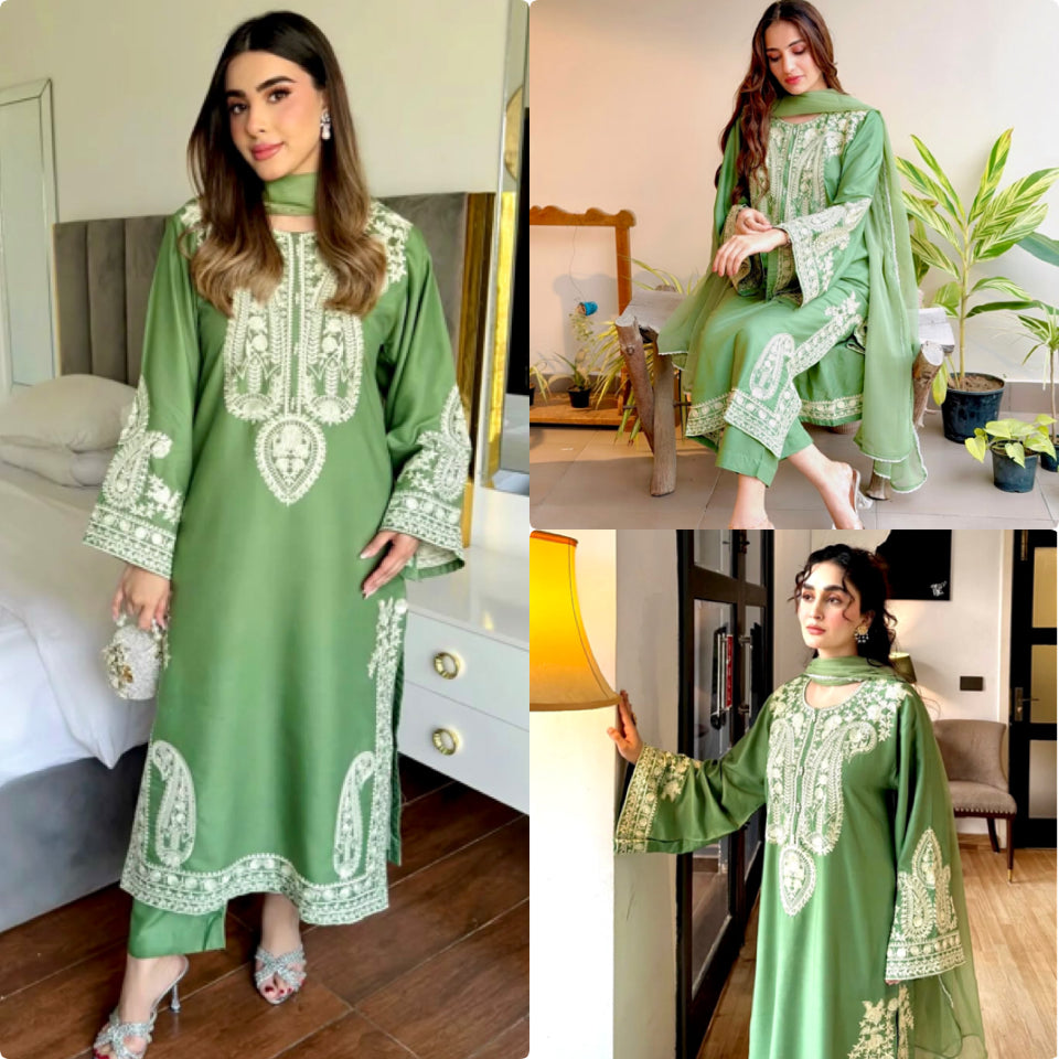 Pakistani Suit Party Wear Salwar Kameez in Organza Silk