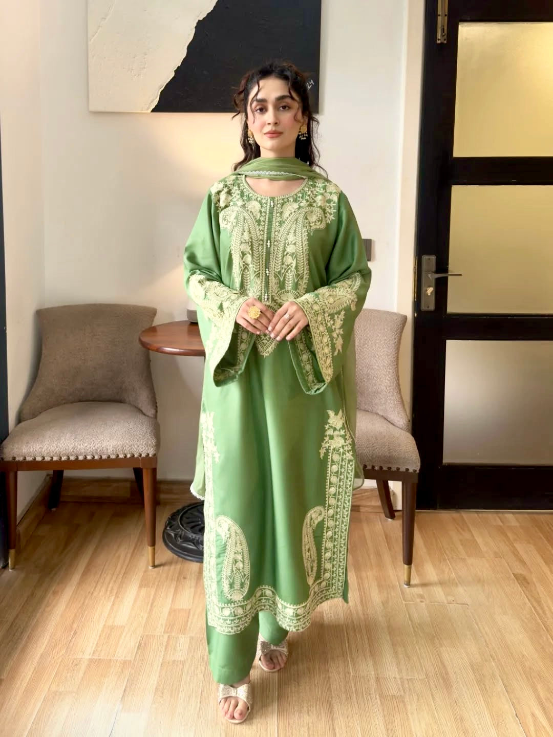 Pakistani Suit Party Wear Salwar Kameez in Organza Silk