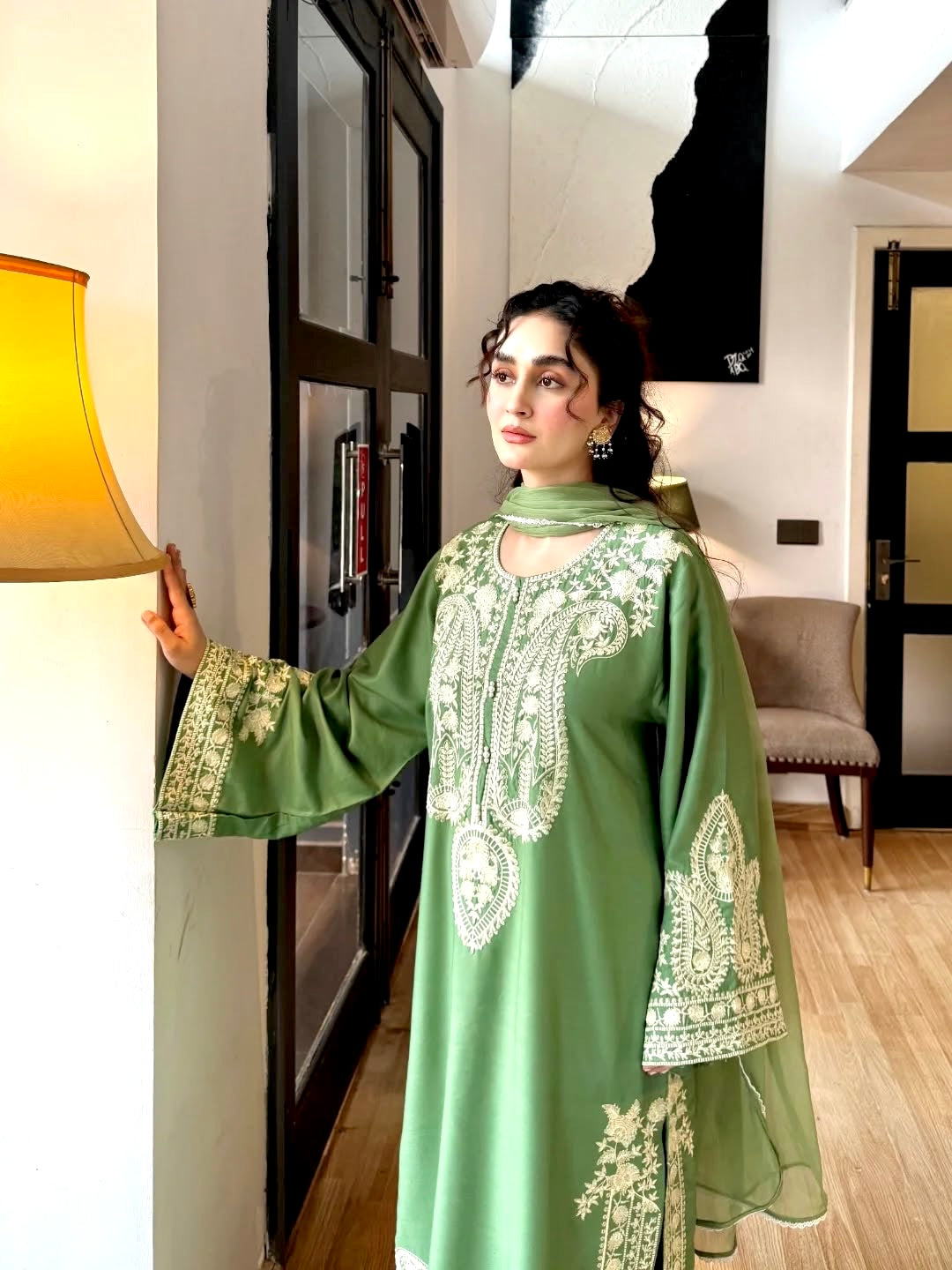 Pakistani Suit Party Wear Salwar Kameez in Organza Silk