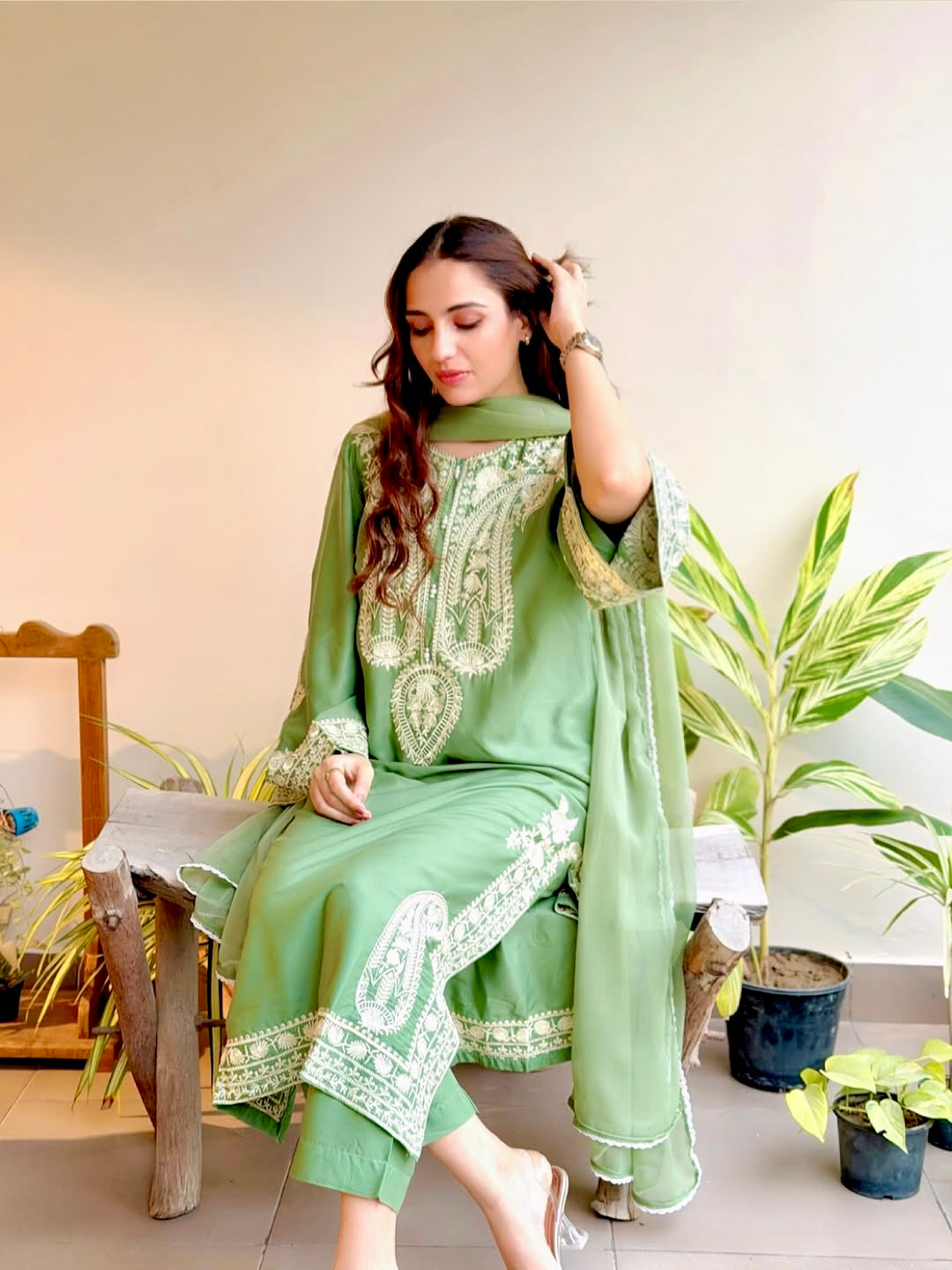 Pakistani Suit Party Wear Salwar Kameez in Organza Silk