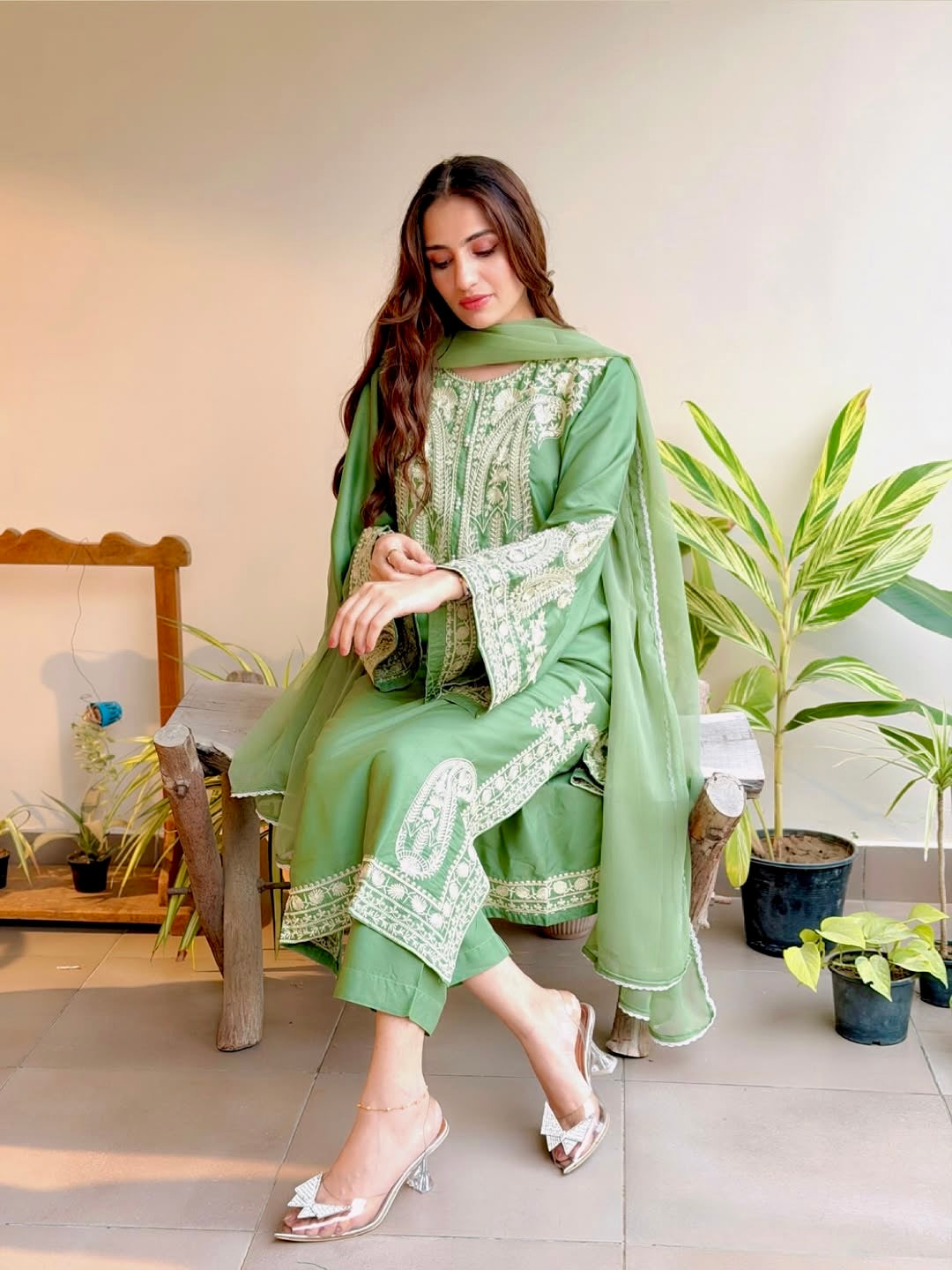 Pakistani Suit Party Wear Salwar Kameez in Organza Silk