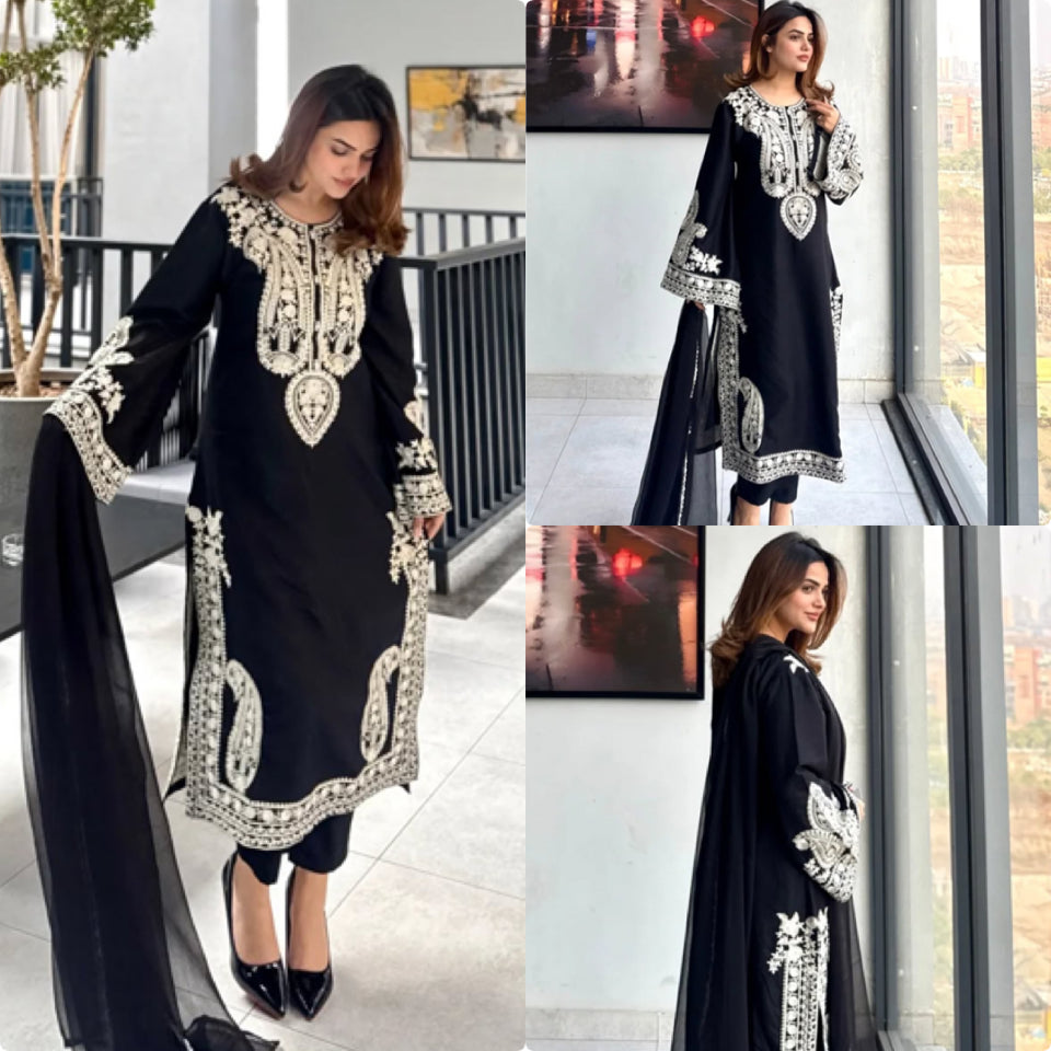 Pakistani Suit Party Wear Salwar Kameez in Organza Silk