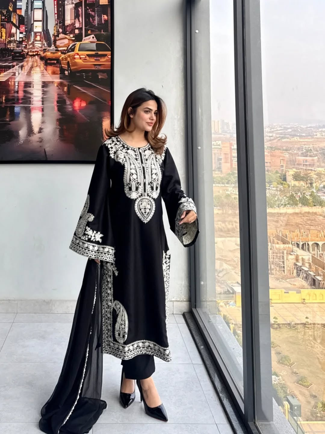 Pakistani Suit Party Wear Salwar Kameez in Organza Silk