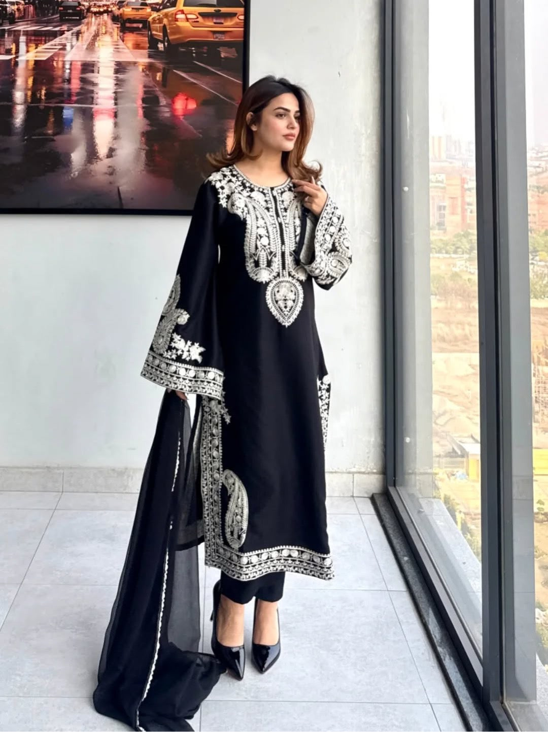 Pakistani Suit Party Wear Salwar Kameez in Organza Silk