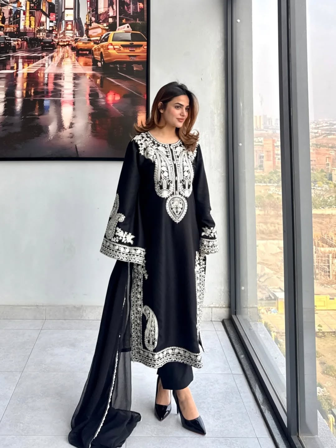 Pakistani Suit Party Wear Salwar Kameez in Organza Silk
