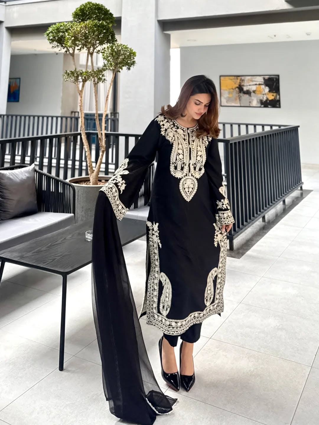 Pakistani Suit Party Wear Salwar Kameez in Organza Silk