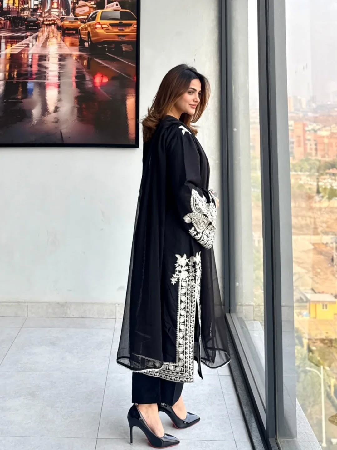Pakistani Suit Party Wear Salwar Kameez in Organza Silk
