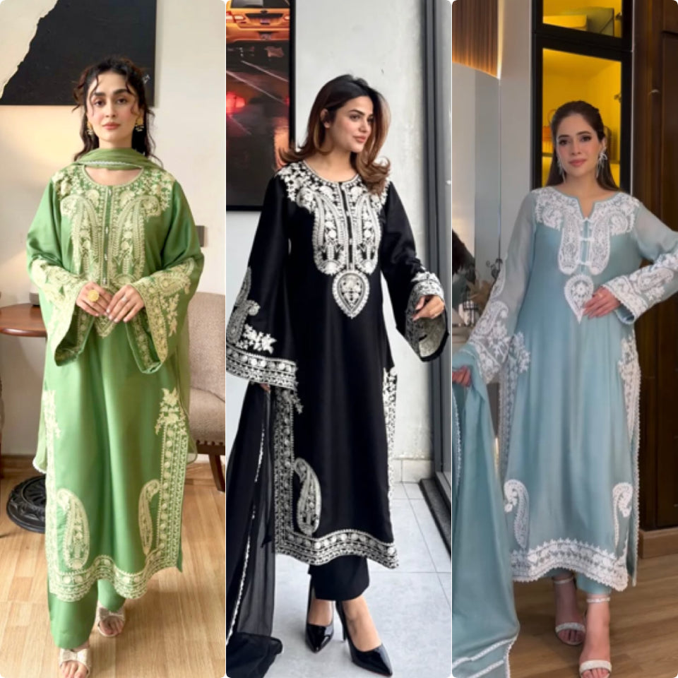Pakistani Suit Party Wear Salwar Kameez in Organza Silk