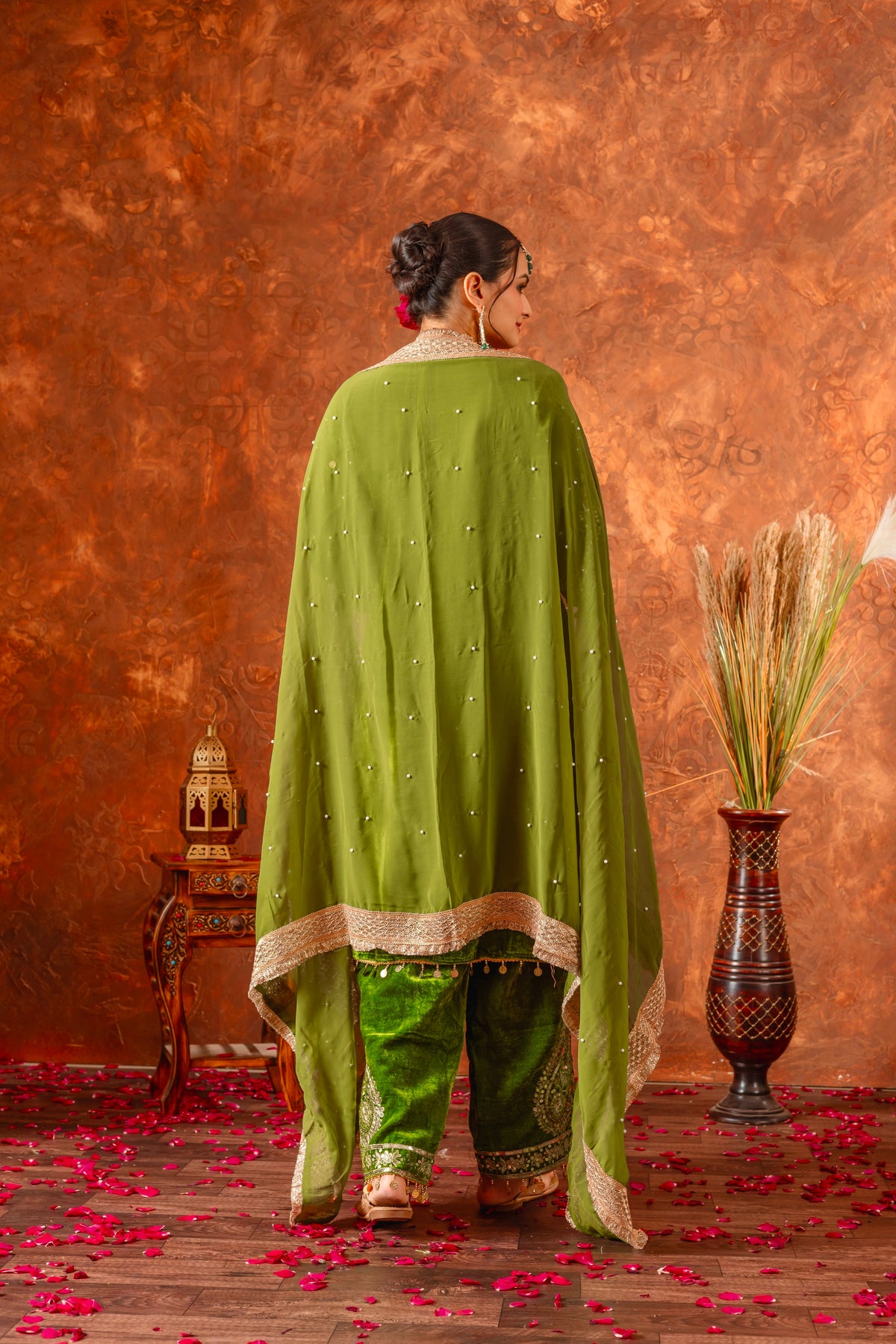 Pure Viscose Velvet Party Wear Suit for Women - Top Plazzo Set