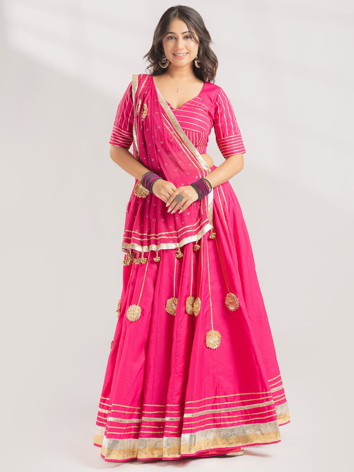 Rani Pink Gota Patti Chaniya Choli Set – Navratri & Festive Wear