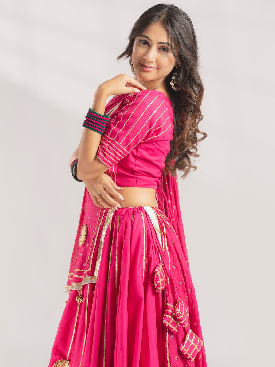 Rani Pink Gota Patti Chaniya Choli Set – Navratri & Festive Wear