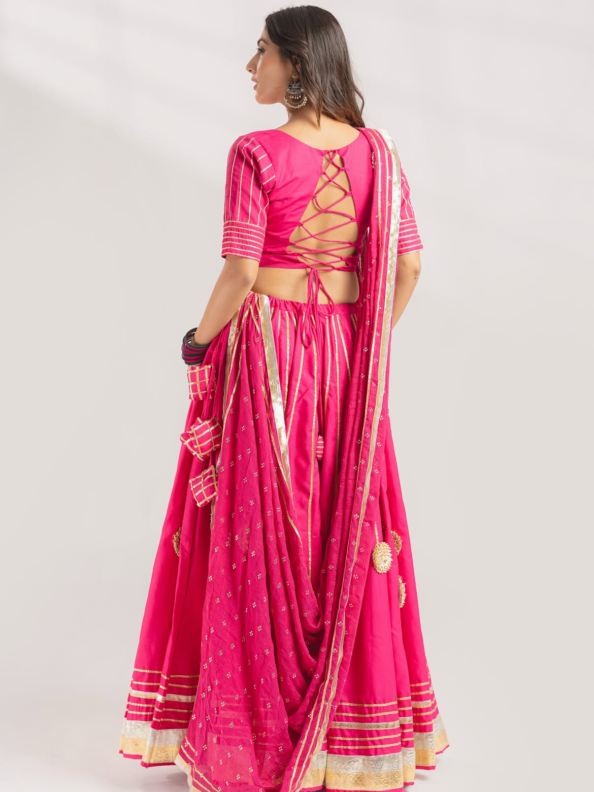 Rani Pink Gota Patti Chaniya Choli Set – Navratri & Festive Wear