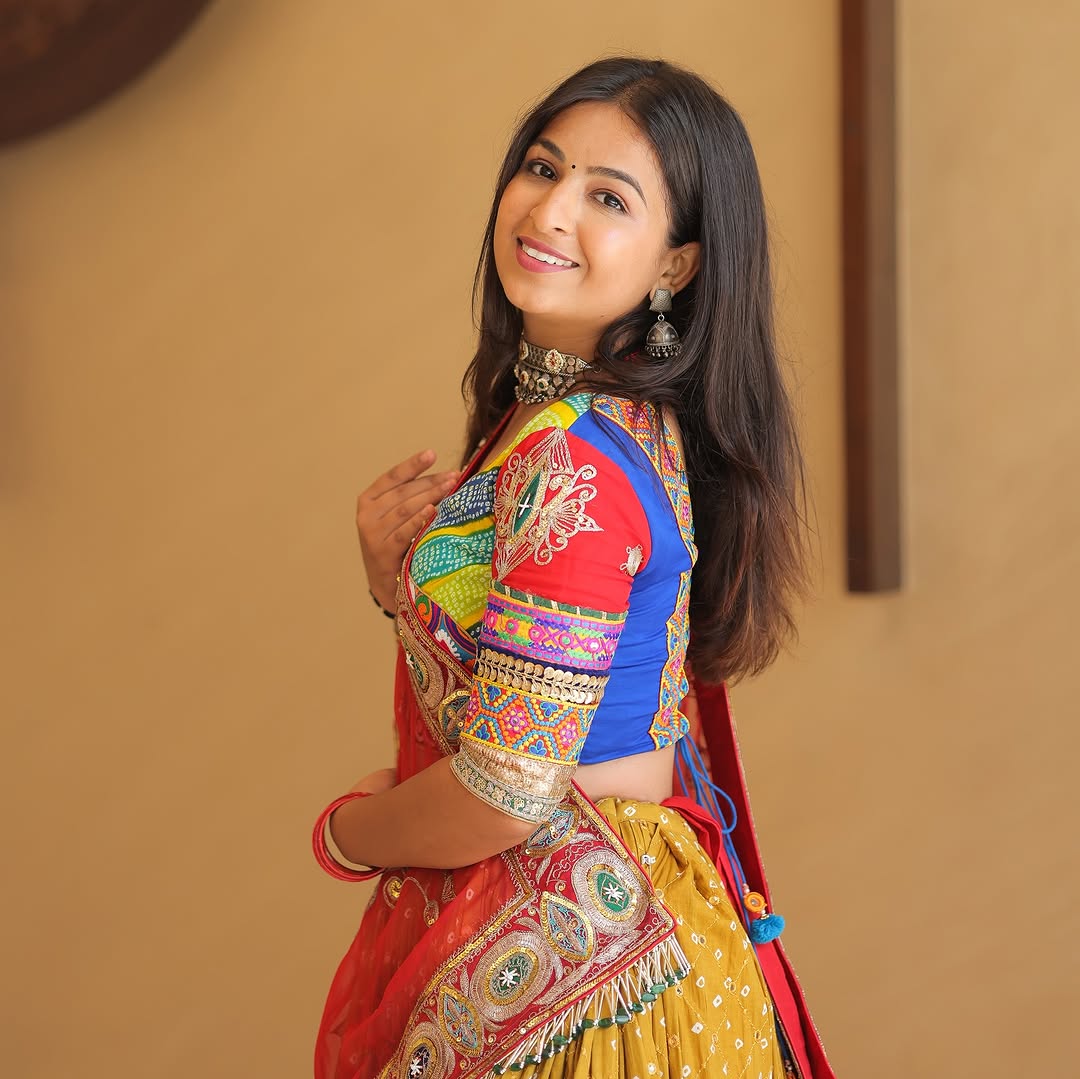 Multi-Color Designer Patchwork & Mirror Work Chaniya Choli Set (Navratri / Festive Ethnic Wear)