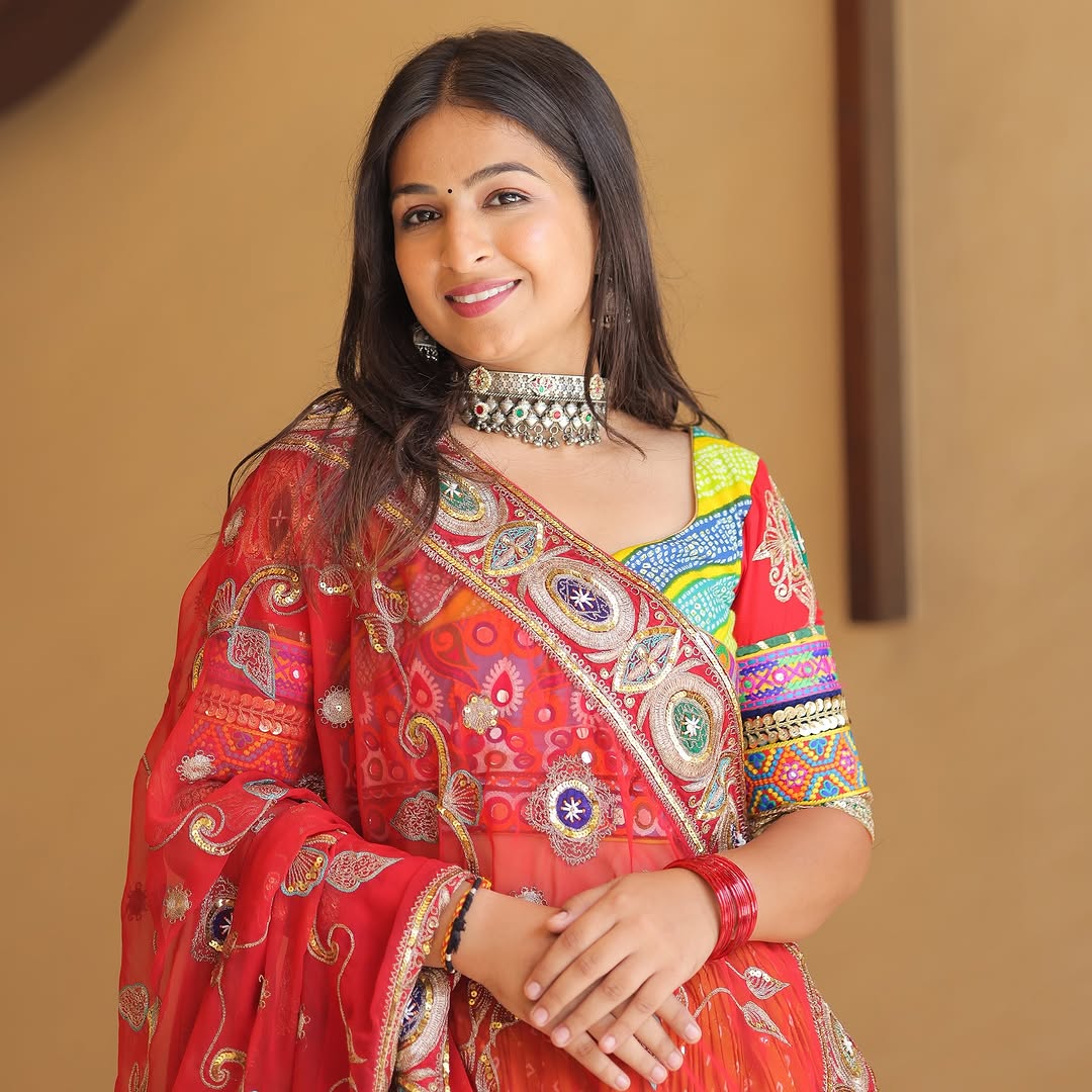 Multi-Color Designer Patchwork & Mirror Work Chaniya Choli Set (Navratri / Festive Ethnic Wear)