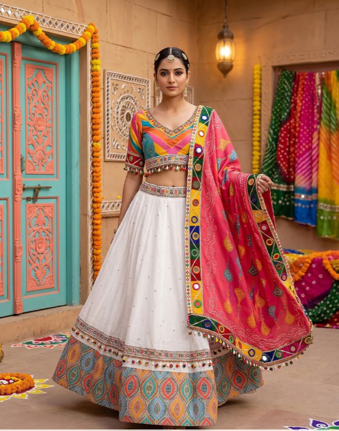 1409 Designer Multicolor Navratri Chaniya Choli with Stunning Dupatta