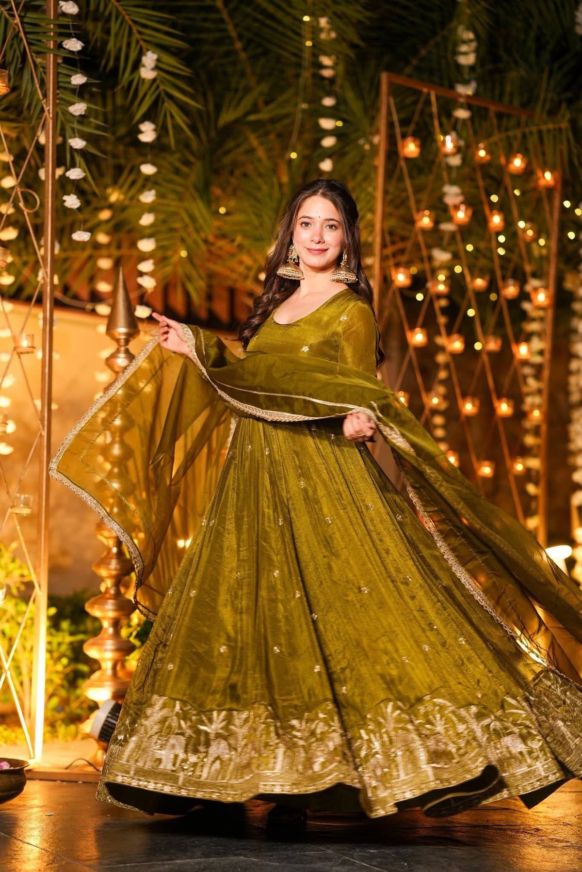 Ruviera Crunchy Silk Anarkali Set