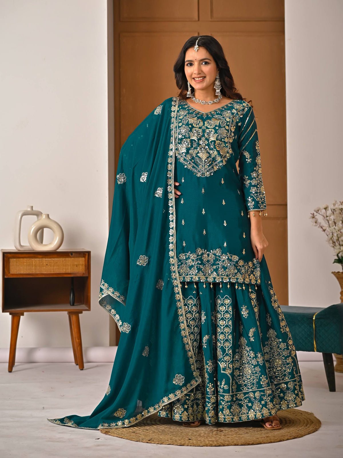 Azelra Chinnon Zari Lehenga Set