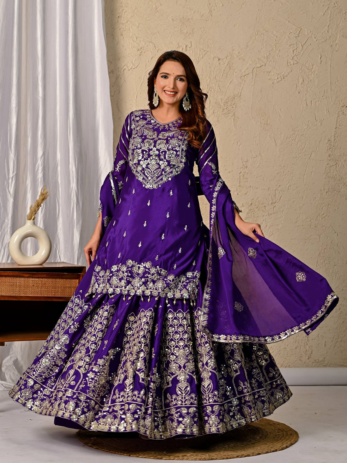 Azelra Chinnon Zari Lehenga Set